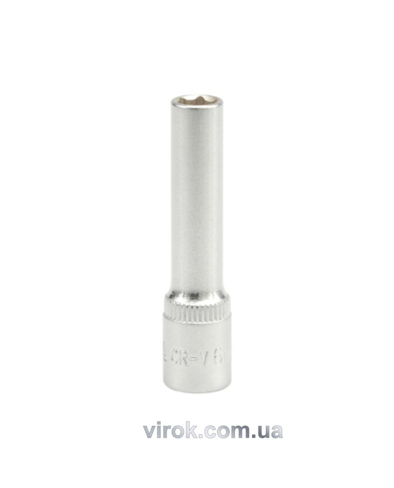 Головка торцева 6-гранна YATO : подовжена, квадрат 1/4", М= 6 мм, L= 50 мм [24/240/480]