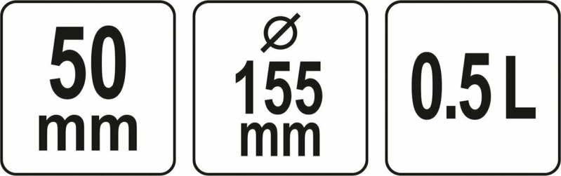 Миска гумова, плоска для гіпсу і будівельних розчинів YATO, об'єм- 0,5 л, Ø= 155 мм, H= 50 мм