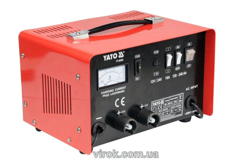 Зарядний прилад YATO : 12/24V, 16А, 240Ah