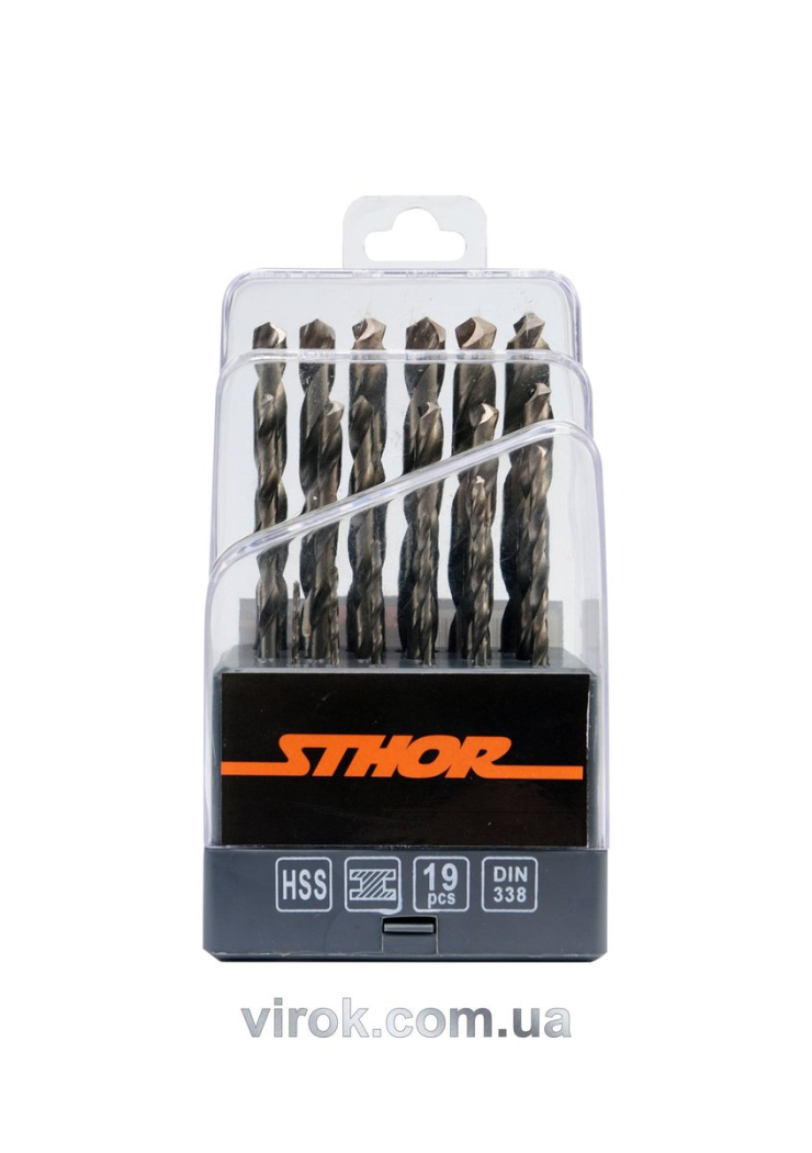 Набір свердл по металу STHOR HSS. Ø= 1,0-10,0 мм, 19 шт. [5/30]
