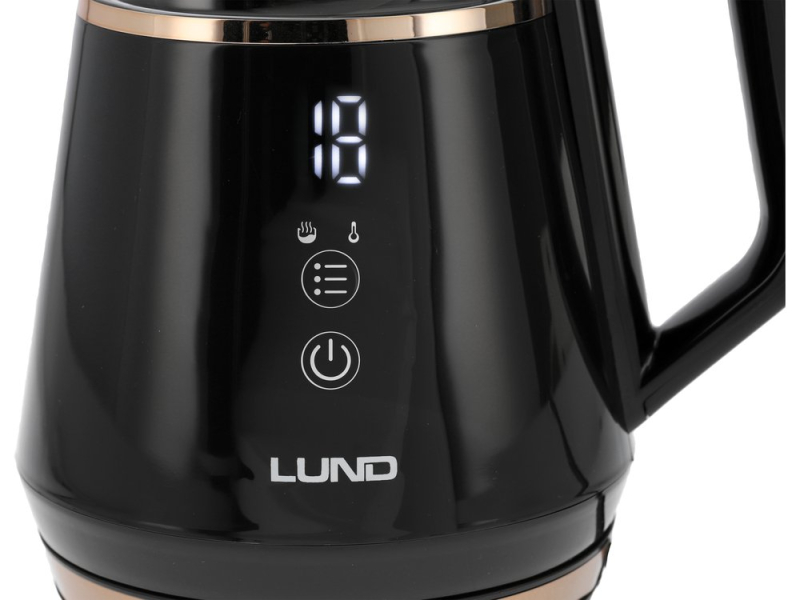 Электрочайник с термостатом из боросиликатного стекла и пенопропилена LUND 1 л, 900-1100 Вт, питание от сети 230 В