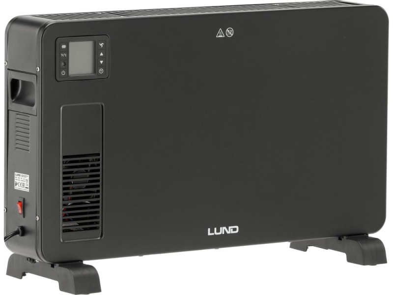 Обігрівач конвекторний LUND від ел.мережі- 230 В, 3 регулюв режими- 1,1,3 і 2,3 кВт з вентилятором (68652)