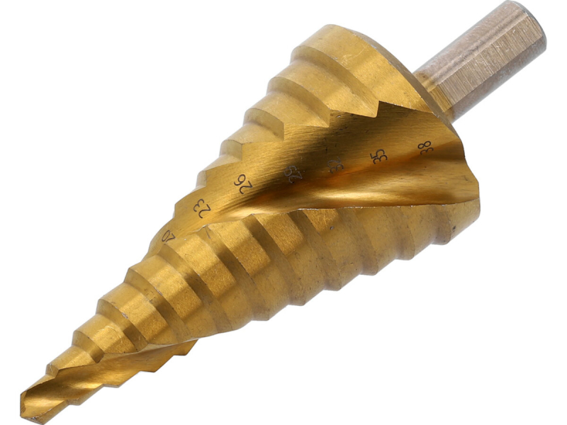 Свердло конічне ступінчасте по металу YATO: 12 ступен.Ø= 6-38 мм, L= 100/75 мм, для макс. товщ.- 4мм