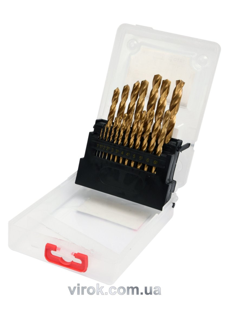 Свердла по металу титанові YATO : HSS-TiN Ø= 1-10 мм. (Набір/19 Шт.) [6/30]