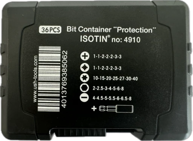 Набір насадок викруткових Isotin USH: 1/4", PH-PZ-Torx-HEX-SL + магнітний тримач, 36 елем.