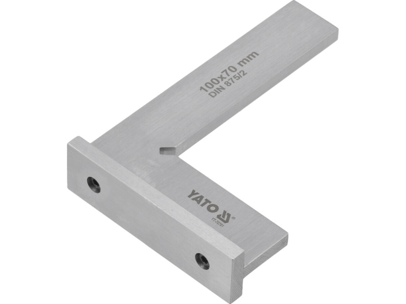 Кутник слюсарний 90° YATO з широкою основою, 100 х 70 мм [100]