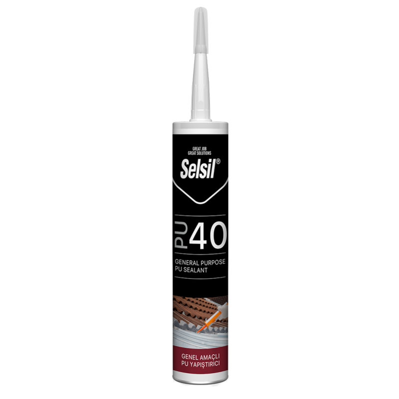 Герметик поліуретановий SELSIL PU 40 (Білий) для дахів / будівництва. П/В/Ф V280 мл