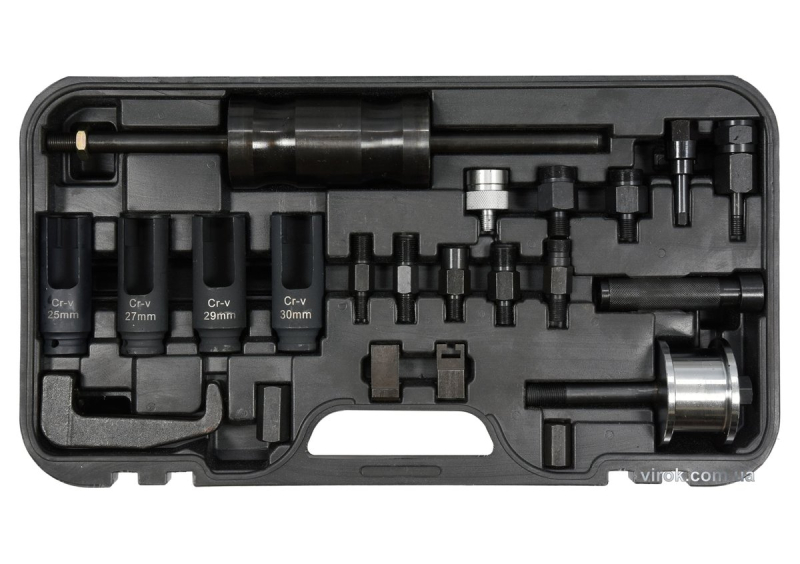 Знімачі форсунок, інжекторів YATO ударні, з насадками, сумісні з BOSCH,DELPHI,DENSO,SIEMENS, 22 шт