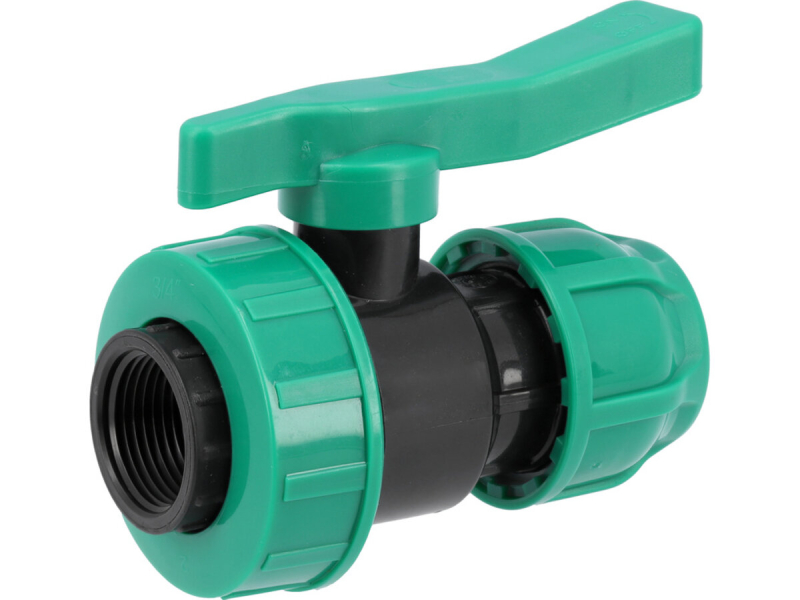 Кран кульовий до водяних пластикових труб Ø= 25мм Х 3/4" F-різьб FLO з поліпропіл, для тиску 16 Bar