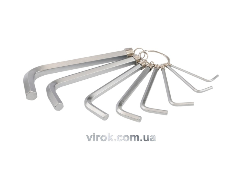 Ключі 6-гранні Г-подібні YATO : Cr-V, М2-10 мм, 8 шт. [12/72]