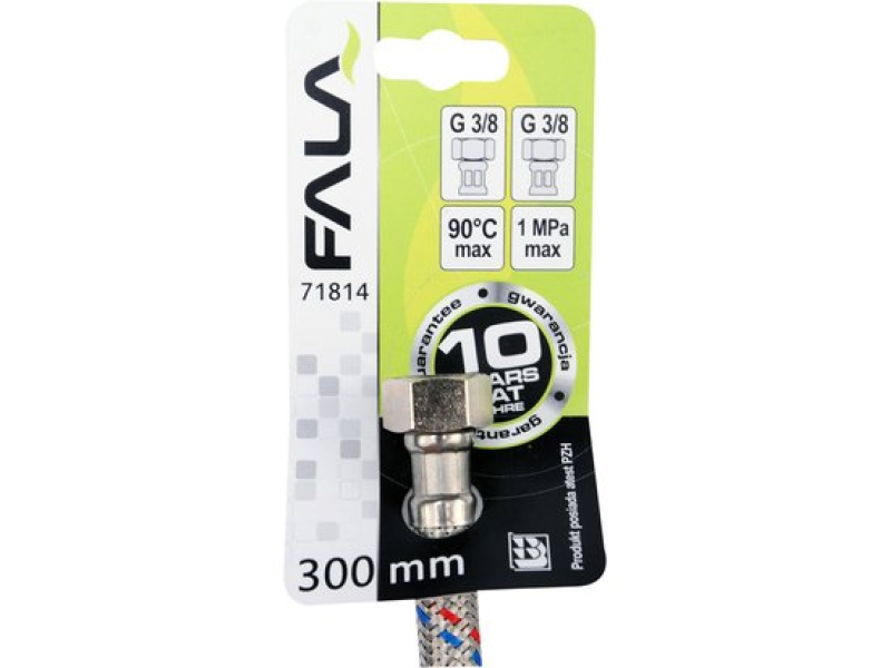 Шланг гнучкий для змішувача FALA 71814, 3/8"(F)×3/8"(F), 300 мм, нержавіюче обплетення