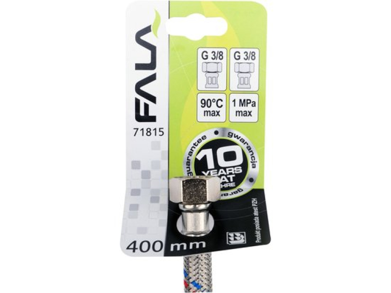 Шланг гнучкий для змішувача FALA 71815, 3/8"(F)×3/8"(F), 400 мм, нержавіюче обплетення