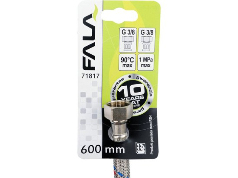 Шланг гнучкий для змішувача FALA 71817, 3/8"(F)×3/8"(F), 600 мм, нержавіюче обплетення