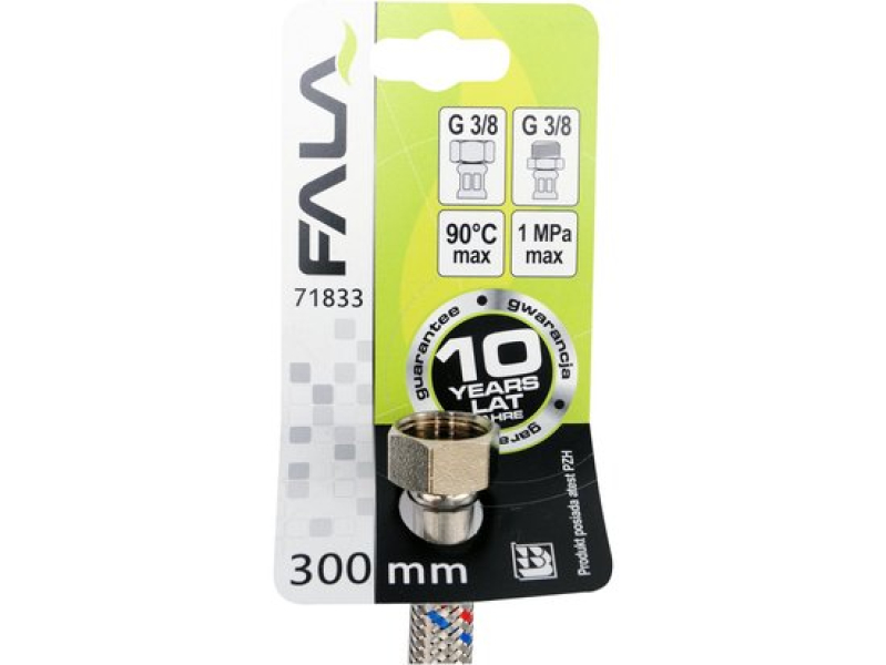 Шланг гнучкий для змішувача FALA 71833, 3/8"(F)×3/8"(M), 300 мм, нержавіюче обплетення
