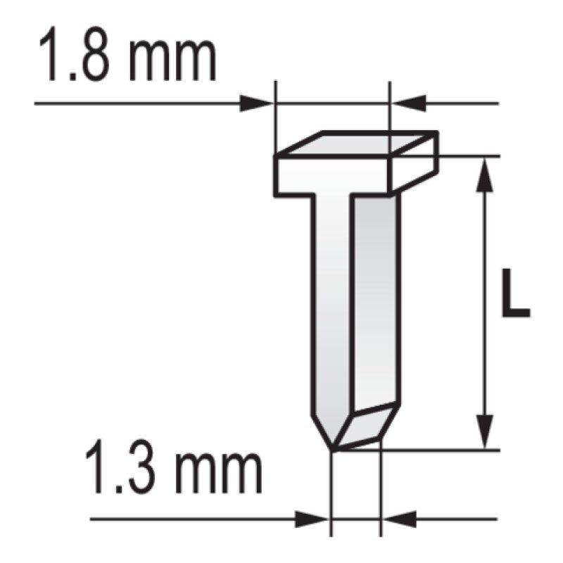 Штифти 16 мм VOREL 71980, дріт 1,0×1,3 мм, 5000 шт