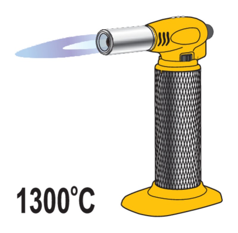 Горелка газовая VOREL с пьезоподжигом; емкость - 10 г, макс. t=1300°C, P=0,22 кВт (73420)