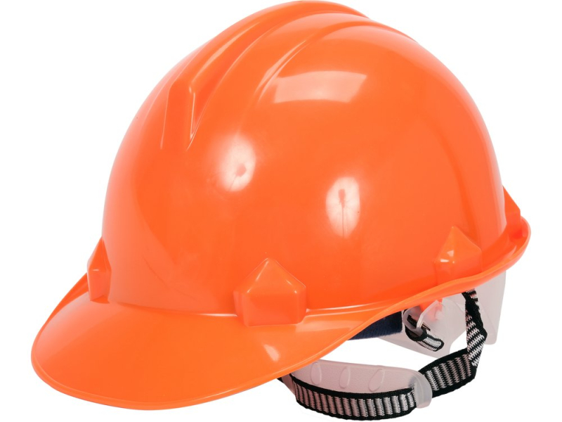 Каска для захисту голови VOREL оранжева з матеріалу HDPE (74171)