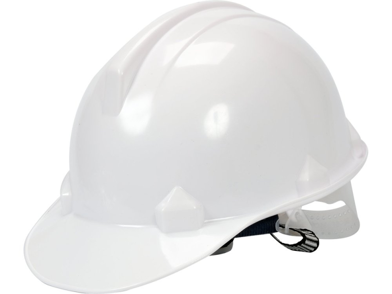 Каска для захисту голови VOREL біла з матеріалу HDPE (74173)