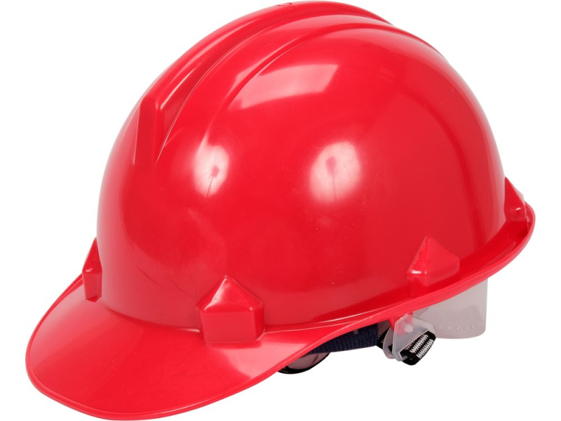 Каска для захисту голови VOREL червона з матеріалу HDPE (74174)