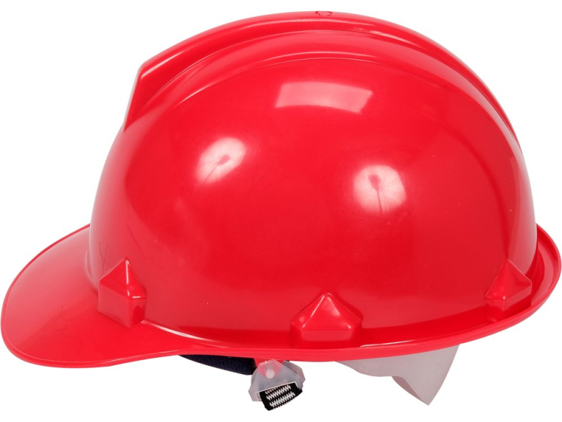 Каска для захисту голови VOREL червона з матеріалу HDPE (74174)