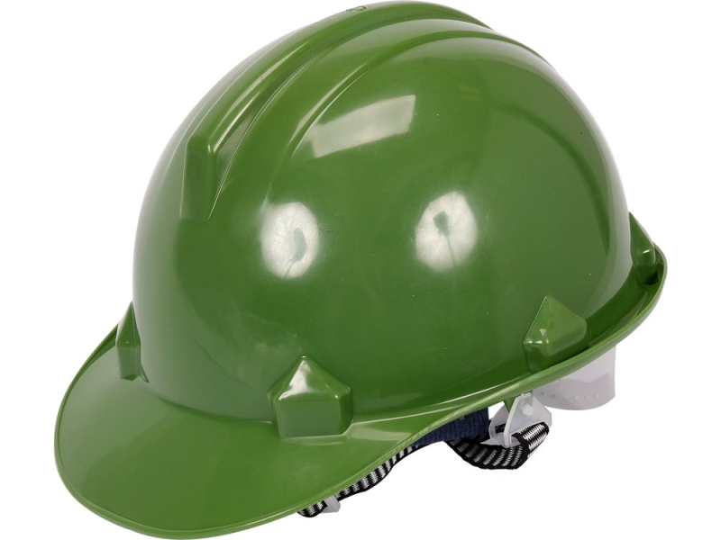 Каска для захисту голови VOREL зелена з матеріалу HDPE (74176)
