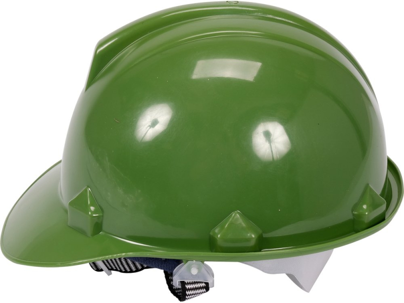 Каска для захисту голови VOREL зелена з матеріалу HDPE (74176)