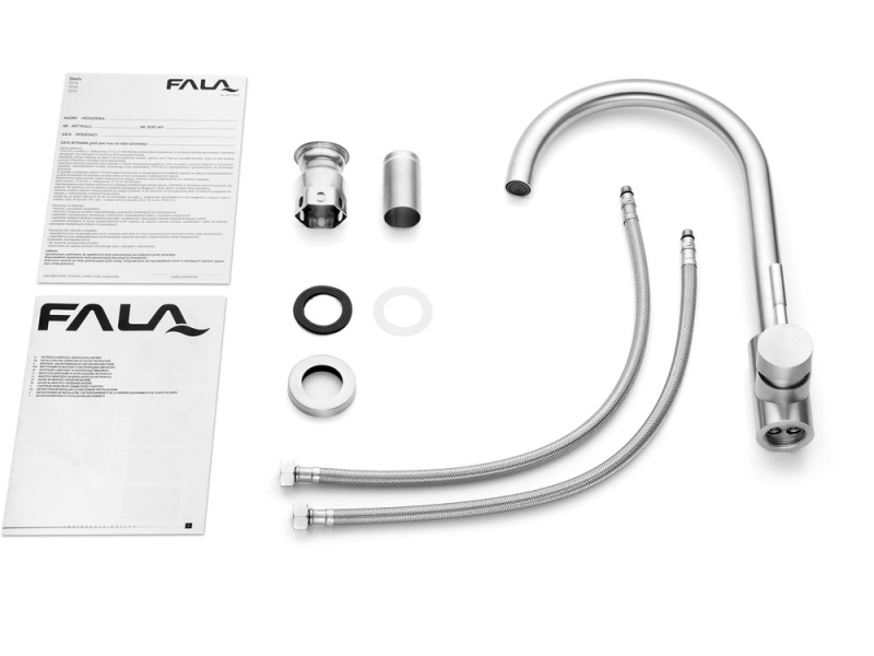 Смеситель воды для раковины "STEELY 1" FALA с шаровым регулятором (75716)