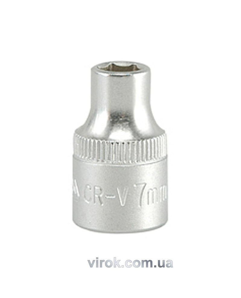 Головка торцева 6-гранна YATO : квадрат 3/8", М= 7 мм, L= 28 мм [24/240/480]