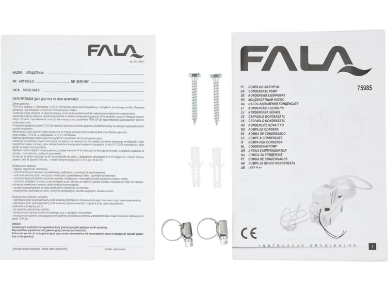 Насос к конденсату от эл. сети 230 В FALA 90 Вт, продукт-350 л/час, высота подъема-6м, бак-2л (75985)