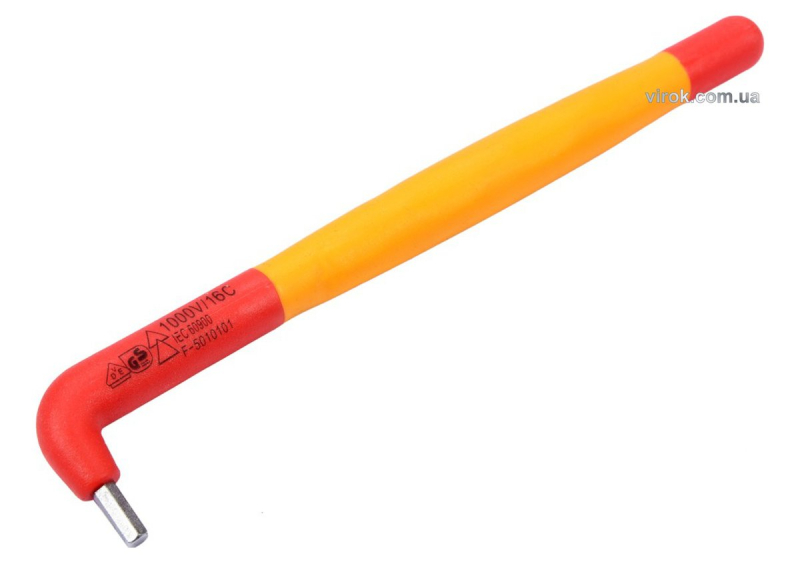 Ключ шестигранний електрика VDE YATO : тип "Г", М3 мм, L= 130x25 мм, до 1000V(DW)