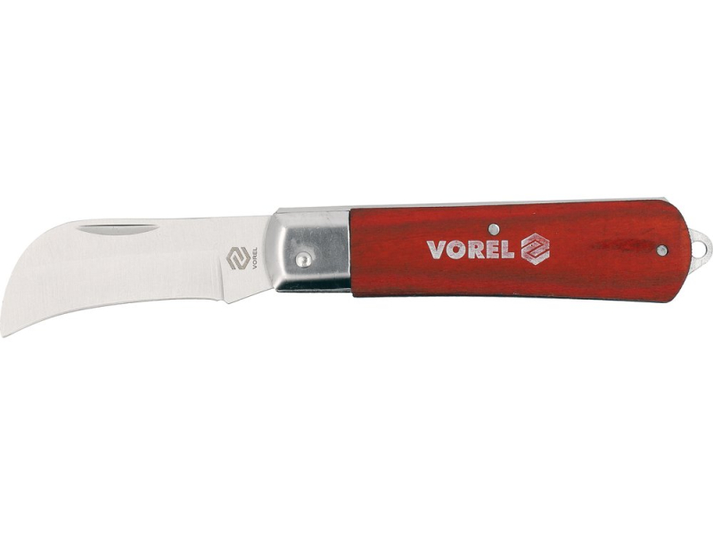 Нож складной серпак VOREL 76621, клинок 75 мм, сталь 3Cr13
