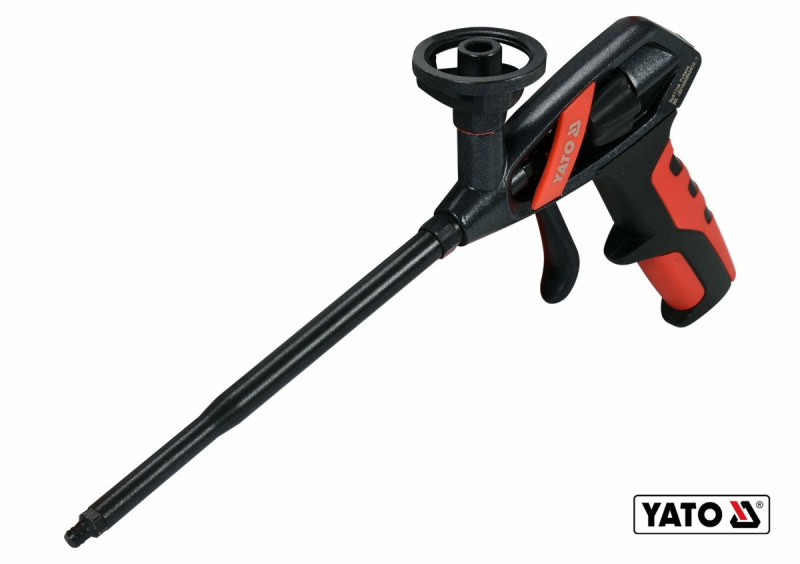 Пістолет для нанесення монтажної піни YATO: алюмінієвий корпус, швидка регуляція подачі піни