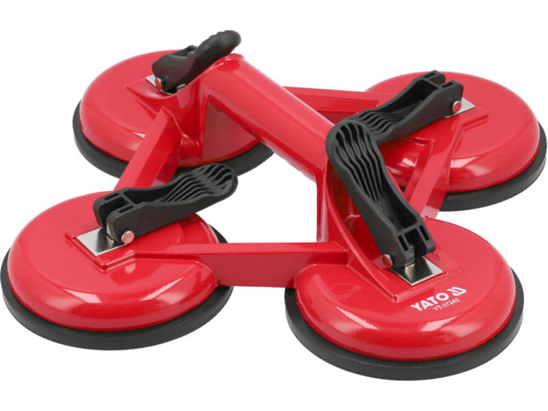 Присоска вакуумна YATO: 4 чашки Ø= 120 мм, m= 180 кг з алюмінію