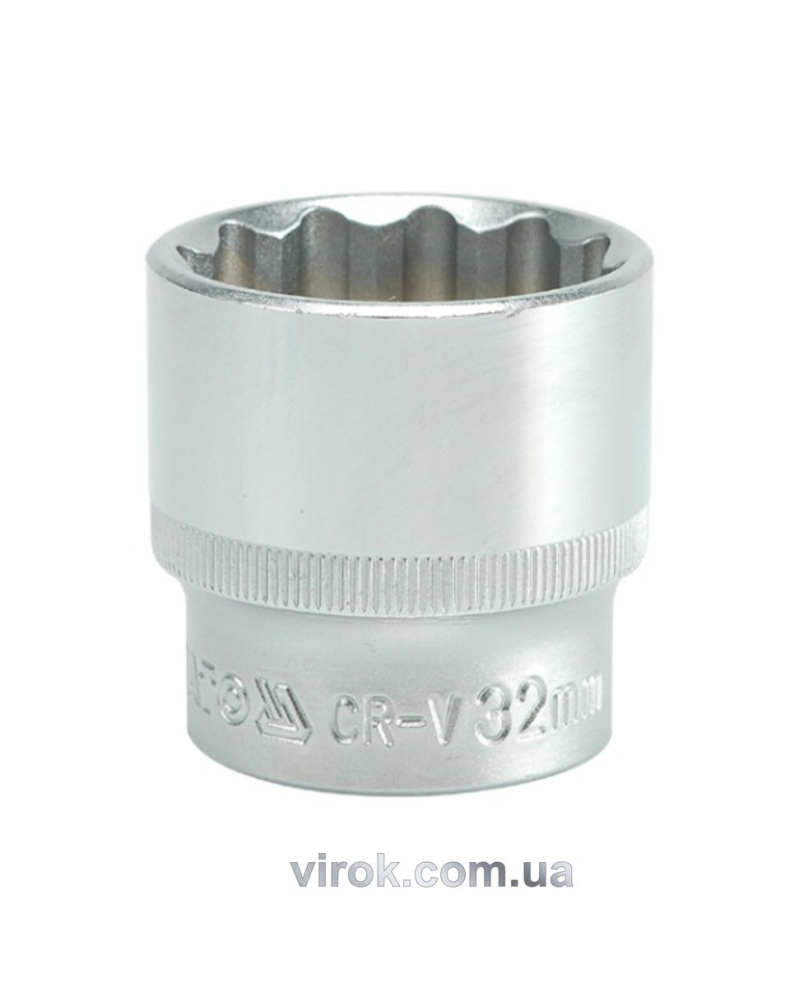 Головка торцева 12-гранна YATO : квадрат 1/2", М= 32 мм, L= 42 мм [6/48/96]