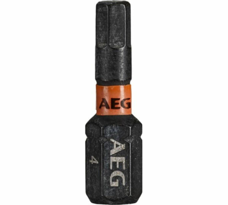 Насадки отверточные ударопрочные AEG: HEX 4, l=25 мм, 3 шт. DW (AAK253H4)