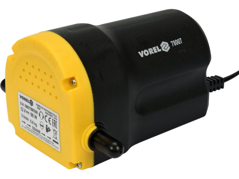 Насос для перекачування оливи електричний VOREL 78007, 12 В, 80 Вт, 3 л/хв