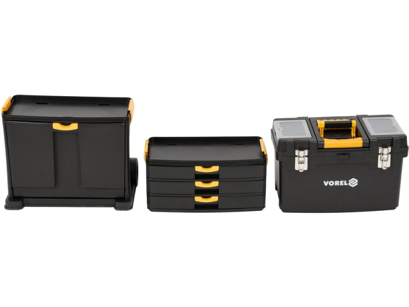 Візок для інструменту VOREL 78736, 3 секції, 450×280×820/1040 мм
