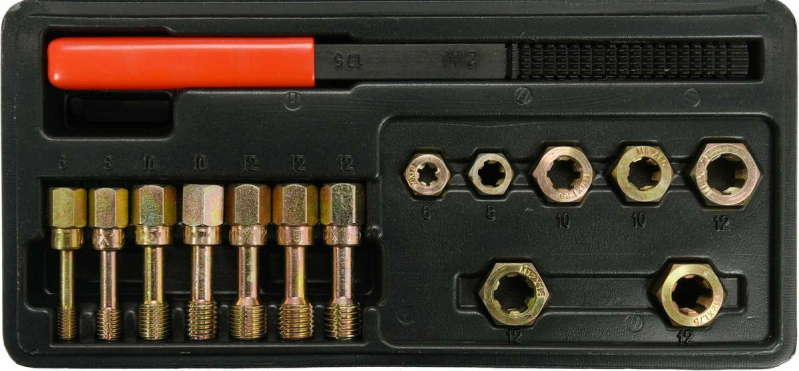 Засоби для ремонту різьби метричної YATO в гвинтах і гайках, 15 елем.