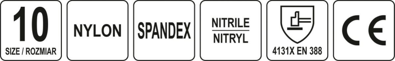 Рукавиці робочі нейлонові YATO покрите спіненим нітрилом з накрапленням, розмір 10, чорнр-сірі