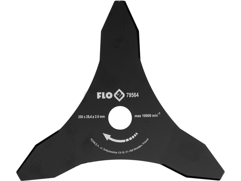 Нож для триммера 3-лопастный FLO 79564, 250/25,4 мм