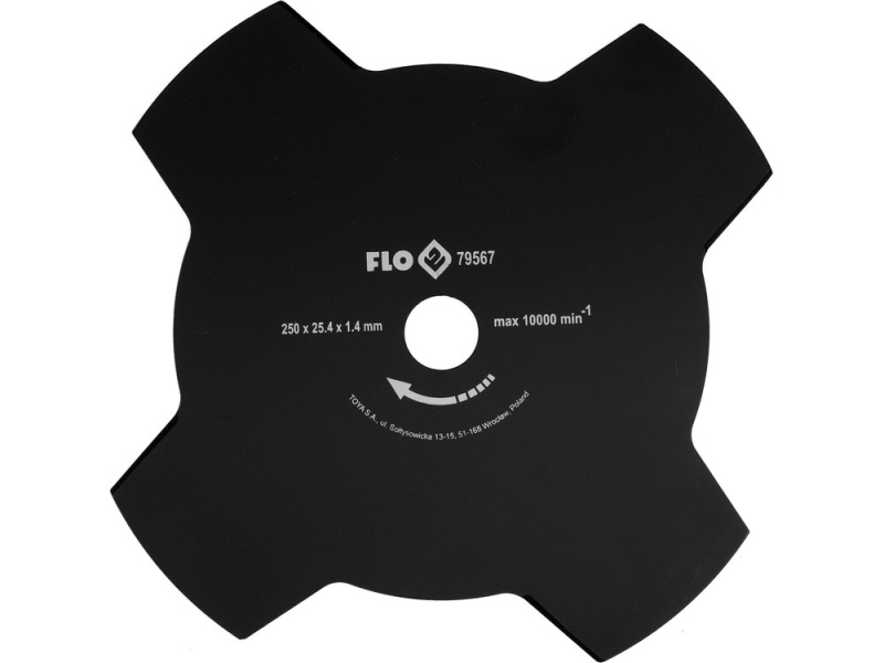 Нож для триммера 4-лопастный FLO 79567, 250/25,4 мм