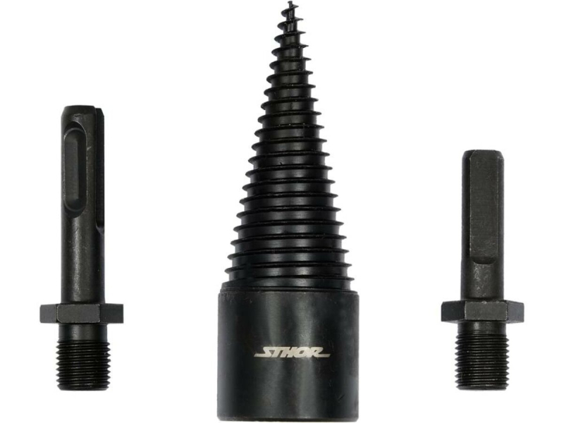 Свердло конічне для розколювання дерева VOREL, Ø=32 мм h= 90 мм з 2 шпинделями (SDS+ і 3-кутний)