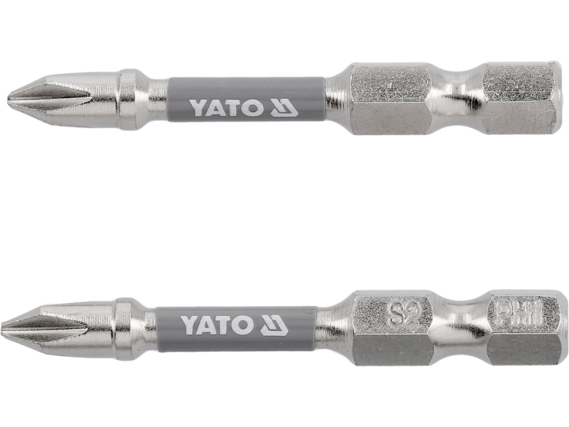 Насадка викруткова YATO PH1 х 50мм. HEX 1/4", покрита нікелем, 2шт.[10]