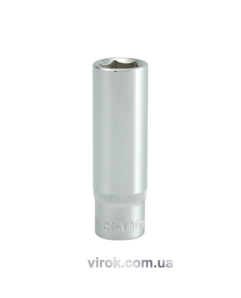 Головка торцева 6-гранна YATO : подовжена, квадрат 1/2", М= 16 мм, L= 76 мм