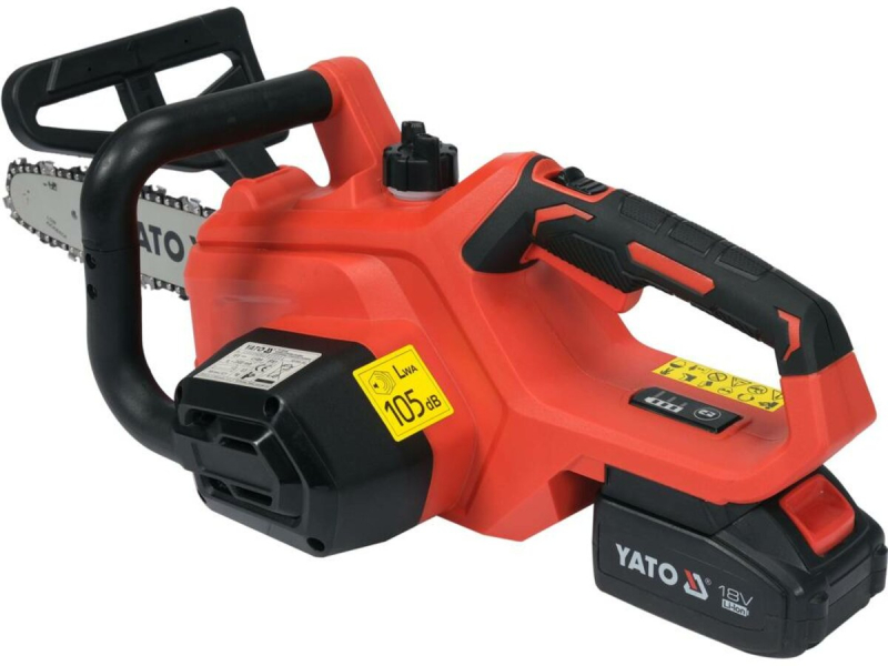 Пила цепная аккумуляторная YATO YT-828137, 18 В, шина 12", АКБ 4 Ач