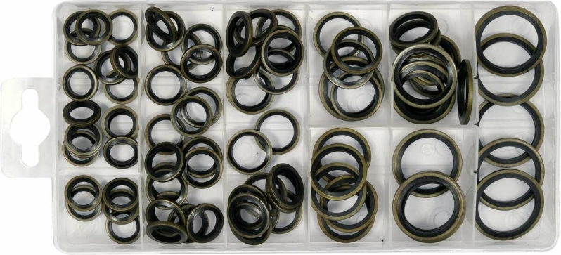 Шайби сталево-гумові YATO: Ø= 10- 24 мм, 90 шт [24]