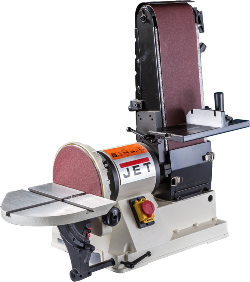 Шліфувальний тарілко-стрічковий верстат JET JSG-96 : 230В 1(0,6)кВт. 0–45° стр.150х1220 мм. Ø= 230мм