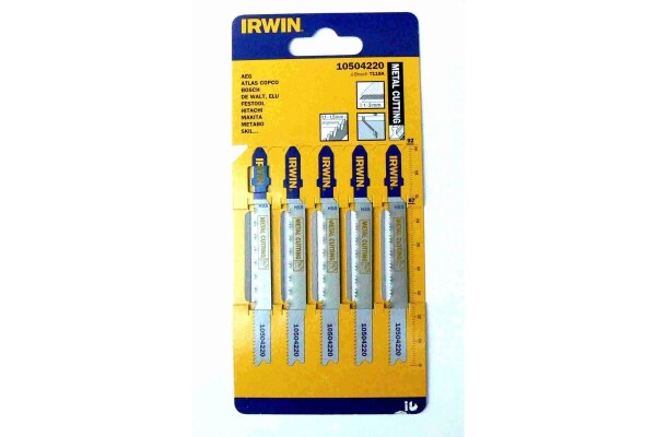 Полотна для лобзика по металу IRWIN Т118А 17-23 TPI 92 мм 5 шт. Т-хвостовик