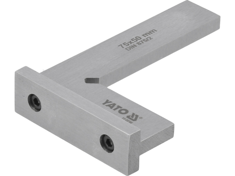 Кутник слюсарний 90° YATO з широкою основою, 75 х 50 мм