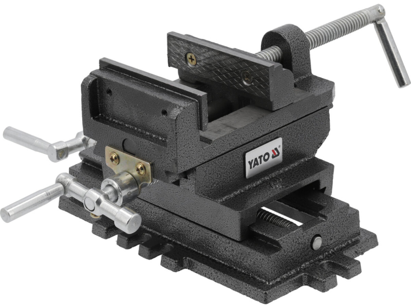 Лещата машинні вертикально-горизонтально напрямні YATO, губки b= 100 мм, розвід губ- 80 мм